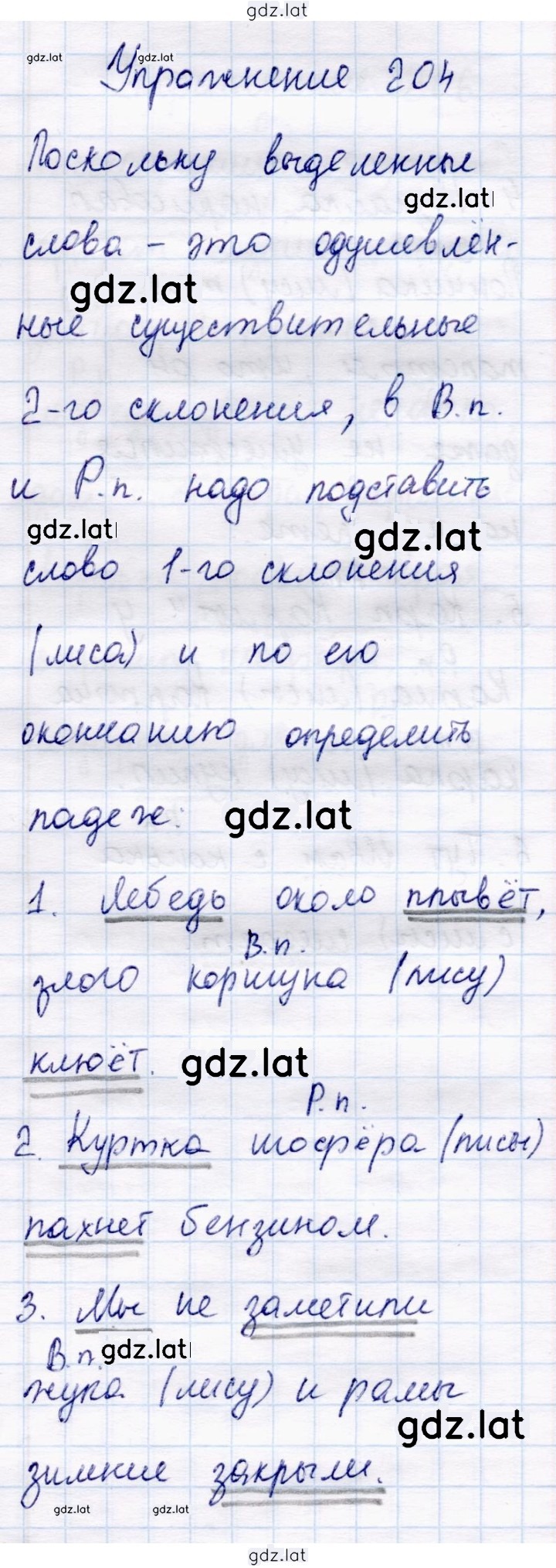 Решение задания № 204 — страница 1