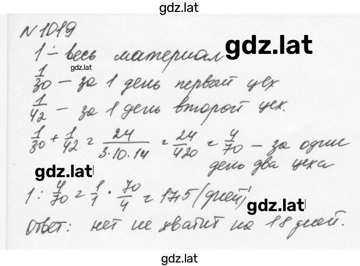 Решение задания № 1019 — страница 1