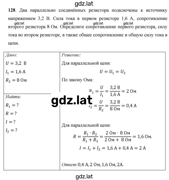 Решение задания № 128 — страница 1