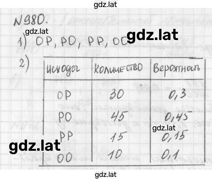 Решение задания № 980 — страница 1