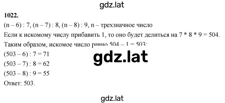 Решение задания № 1022 — страница 1