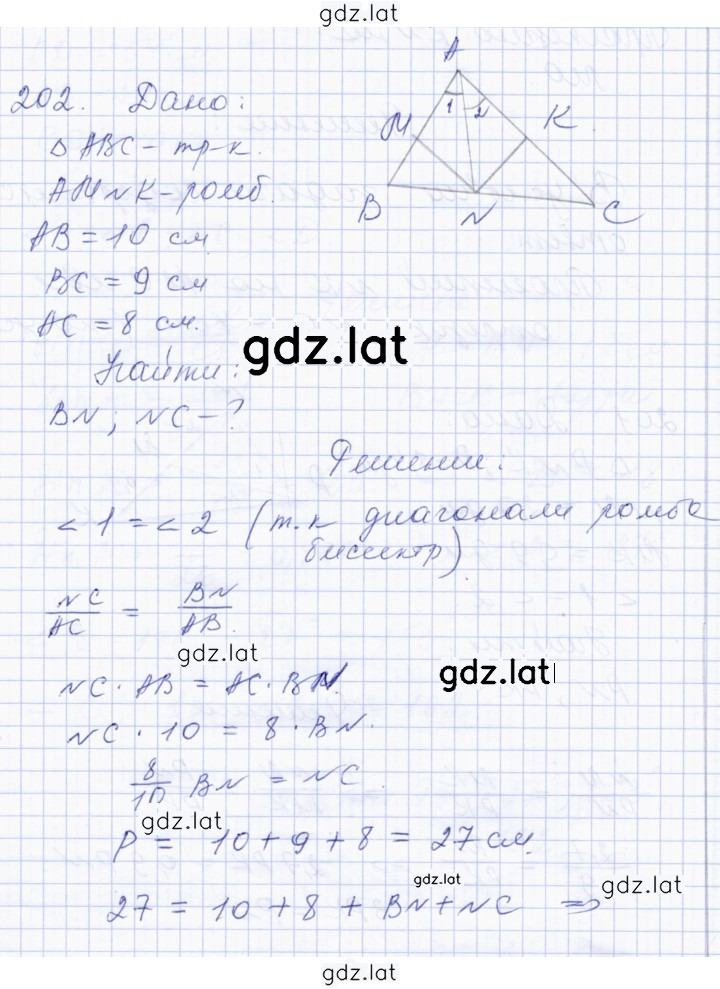 Решение задания № 202 — страница 1