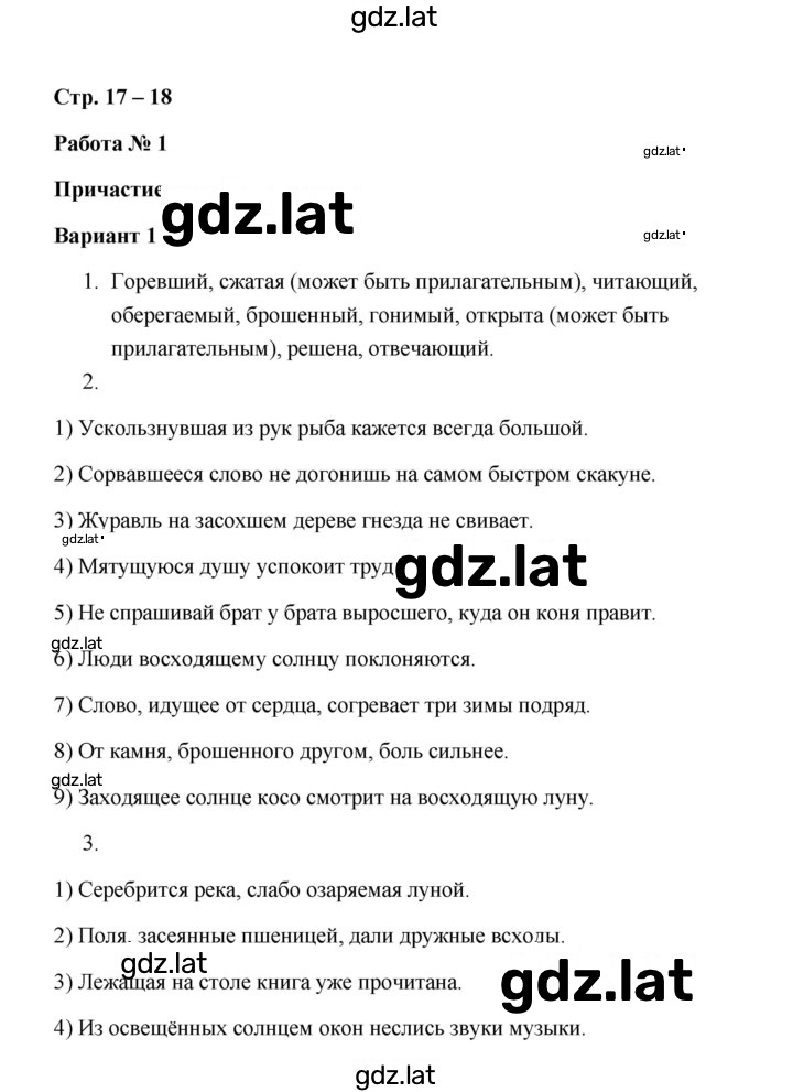 Решение задания № 17-18 Работа 1 (Вариант 1) — страница 1
